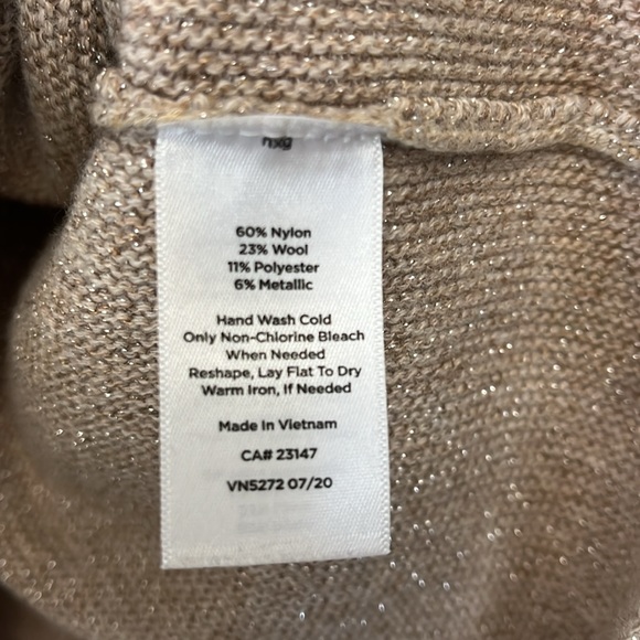 Talbots Bateau Neck Dolman Sleeve Shimmer Sweater, Wool Blend - Picture 8 of 9